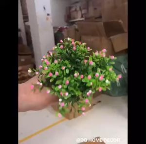 Hoa Giả Giỏ Xe Đạp Cắm Sẵn Hoa Gạo Nhiều Màu Sắc Trang Trí Kệ Tủ Giá Sách Bàn Học DG-410