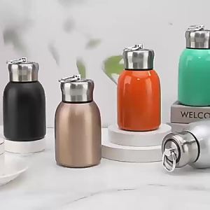 Mini Belly Cup Stainless Steel Thermos Cup Portable Carrying 300ml Vacuum Flask Insulated Hot Water Bottle for Travel Outdoor