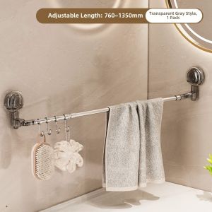 Rotatable Suction Cup Towel Rack Bathroom Toilet Retractable Corner Laundry Drying Rack Removable Reusable Towel Holder