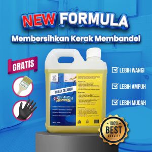 Cairan Pembersih Kerak Keramik Rumah Kamar Mandi Westafel Toilet Cleaner 1 Liter Bonus Kuas & Sarung Tangan