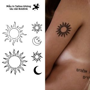 Hình Xăm Tạm Thời Mặt Trời Và Mặt Trăng Miếng Dán Chống Nước Bán Vĩnh Viễn Có Thể Giữ Được Đến 15 Ngày Dành Cho Lứa Tuổi Từ 14 Trở Lên Boldink B038-0810M