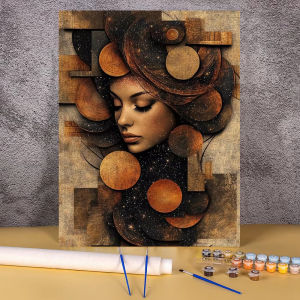 Acrylic Paint By Numbers Abstract Girl Oil Painting Package Art Picture For Bedroom Wall Adults Hand Painted Unique Gift