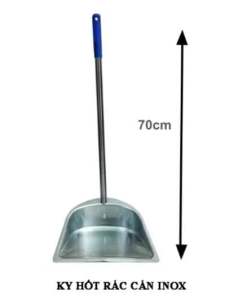 Chổi Ky Hốt Rác Cán Inox Dài 70cm Chất Liệu Cao Cấp Chống Gỉ Sét - Cao Su