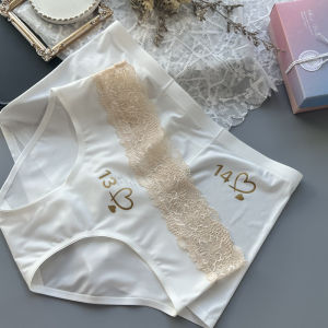 Couples Ice Silk Underwear Smooth Breathable Womens Mens Close-Fitting Shorts Gift Box Set Sweet Style mid Waist Triangle Panties