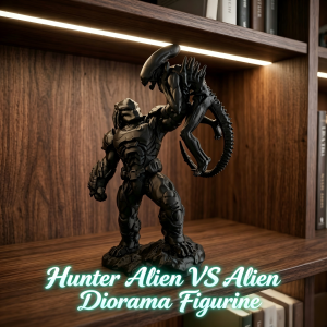 1pc hunter alien vs alien collectible figurines dark sci-fi battle art statue size 7.87in height 5.12in length 3.15in width