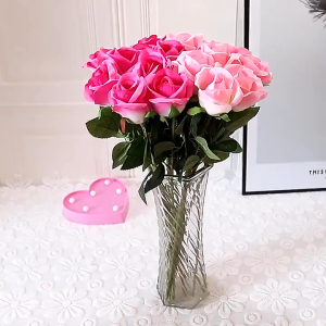 Red Rose Flower Artificial Flower With Stems 2/5 Pcs Red Fake Flowers Rose Flower Decoration Artificial Flower Bouquet For Aesthetic Home Decor Wedding Birthday Decorations Ornaments