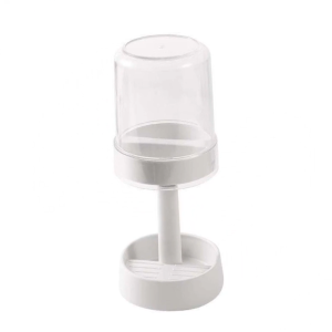 2 Slots Height Adjustable Toothbrush Holder Stand With Cover For Regular Electric Bathroom Storage AT