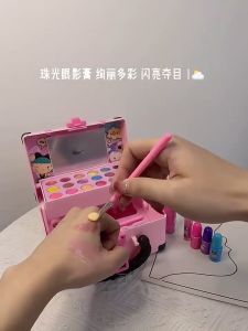 READY 17PCS Kuromi Girl Pretend Make Up Set Children Simulation Girls Makeup Toy Non Toxic Mekap Budak Perempuan Birthday Gift
