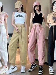 กางเกงขายาวทรงตรงเข้ารูปสุดเท่สำหรับผู้หญิง กางเกงขายาวทรงเข้ารูปเอวสูง ทรงลำลอง สไตล์เกาหลี ฤดูใบไม้ร่วง 2025