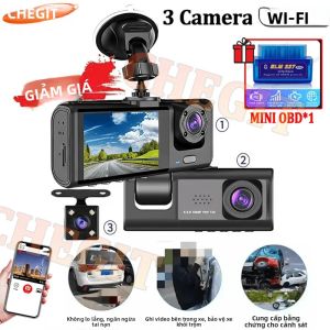 Camera Hành Trình Ô Tô DVR 1080P Điều Khiển Bằng Ứng Dụng WiFi 2/3 Kênh Camera Trước Sau Ghi Hình Video Với Cảm Biến G Phát Hiện Chuyển Động Dành Cho Xe Hơi