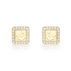 Luxury Smile Diamond Earrings 14K Gold
