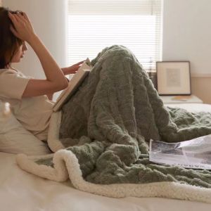 ผ้าห่มขนแกะ 5/7 ฟุต ผ้านุ่ม ผ้าห่ม ผ้าห่มขนแกะ ขนาด 150x200/200x230 ซม