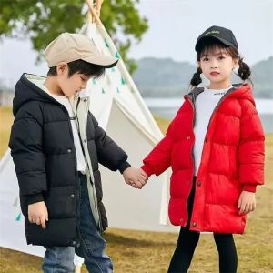 Winter Kids Down Jackets Teenager Warm Hooded Windproof Coats Kids Thicken Casual Clothing Outerwear Children Fashion Parkas