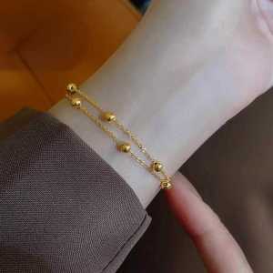 Titanium Steel Bracelet Womens Fashion Jewelry Non-fading Lucky Charm Friend Gift Light Luxury Trendy Bead Hand Chain