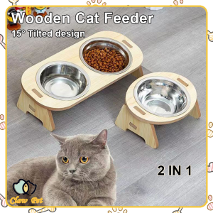 Elevated Cat Food Bowl with Anti-Knockover Design Dog Water Feeding Container Cat Food Bowl