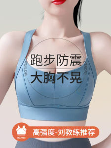 High-Intensity Sports Bra Womens Anti-Shock No Sagging One-Piece Running Bra Large Chest Shock Absorption Beautiful Back Fixed Vest Bra