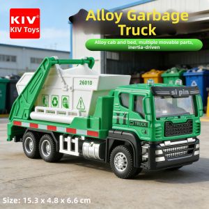 Sanitation Truck Model Waste & Water Spraying Dumping Vehicle Toy