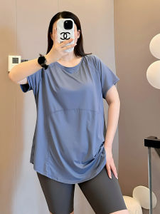 ชุดโยคะ Quick Dry สำหรับผู้หญิง ทรงเข้ารูป แขนสั้น ปกปิดสะโพก ชุดออกกำลังกาย ชุดวิ่ง ชุดลำลอง ชุดฟิตเนส ชุดโยคะ