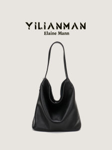 Elegant Womens Bucket Bag Original Design Large Capacity Single Shoulder Handbag Trendy Style Canvas Material Magnetic Buckle Closure