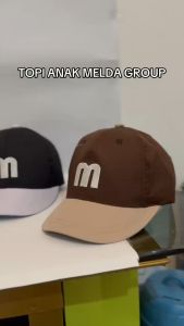 New Product - Topi Anak Huruf M Bordir Simple/Topi Baseball Anak Kombinasi Dua Warna Usia 2-10 rhn Visor Pendek High Quality