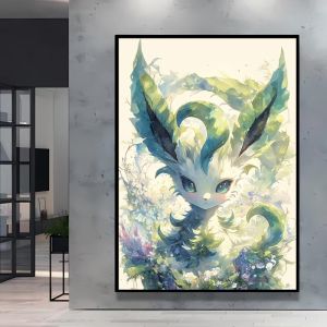 KAYOU | 1PC frameless Paintings Pokemon Decorative Paintings Pikachu Gengar Unique Art for Bedroom Living Room Mysterious Decor f