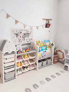 Multi-layer kids toy storage rack for homebaby storage storage cabinet toddler storage box floor-standing design