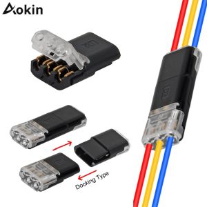 10/20/30pcs 3Pin Double Wire Plug in Connector 20-22AWG Pluggable Wire Connector with Locking Buckle Quick Disconnect Connector