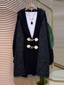 plus Size Womens Hooded Button up Mid-Length Cotton Coat Slimming Outerwear Korean Style Casual Winter Fashion Thickened