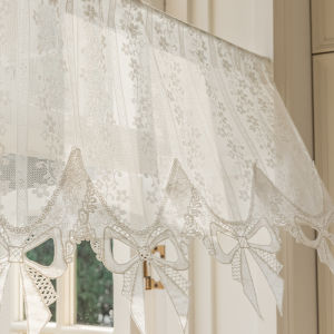 Meirenpeizi | Elegant French Style Half Curtain with Lace Fabric for Kitchen and Archway Door