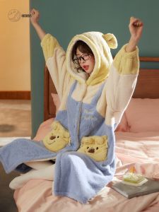 GONGDIE | Heat Retention Autumn Winter Women Coral Fleece Robe