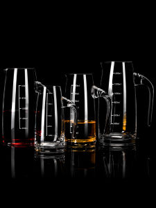 Commercial Large Capacity Thickened Crystal Glass Pouring Bottle for Wine And White Spirit with Scale Hotel Dining Utensils