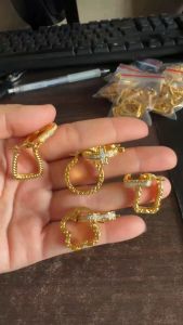 4 Pairs 14k Bangkok Gold Earrings: Three Colors Mixed
