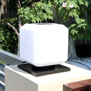 Warmtaste LED Solar Post Lamp IP65 Outdoor Waterproof Garden decorative Light Column Pillar Lights Gate Lighting for Yard House Lawn Patio Fence Villa 太阳能花园柱头灯