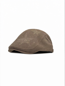 Retro Floral Small Face Forward Beret Cap