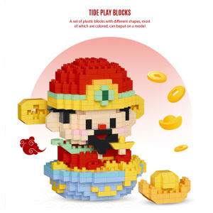 The God Of Wealth Immortal Doll Building Block Bricks Toy Assembly Particle Children Development Education Collection Toys Puzzle Boys And Girls Birthday Gifts Kids toys