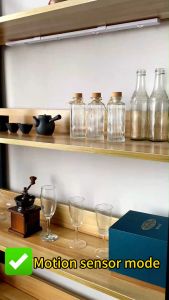 SEEDIQ LED Night Light 3-Color Dimming Cat Eye Motion Sensor Light Wireless Wardrobe Light 20 40 60cm USB Type C Rechargeable Cabinet Lamp