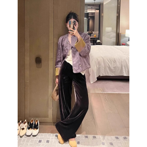 Stylish Purple Tang Suit Jacket for Women New Chinese Style Old Money Trend Beautiful Small Size Fashionable Summer Outerwear