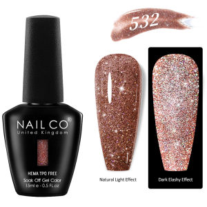 NAILCO 15ml Glitter Gel Nail Polish Dark Elashy Effect Vernis Semi Permanent UV Gel Polish Nail Art Gel Manicure Hema/TPO Free