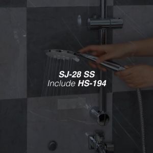 VONE Hand Shower Mandi Tiang Genggam & Kepada Shower Full Set SJ-28