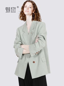 Chic Casual Womens Suit Jacket Fashionable Trendy Cold Tone Series Office Wear Polyester Lining Long Sleeve Single Button