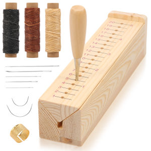 Wood Bookbinding Punching Cradle Portable Book Binding Cradle with Awl Bookbinding Tools Hand Account Binding Kit for DIY Crafts
