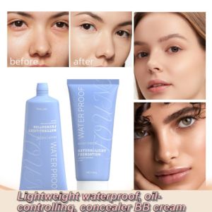 ✨【Long-Lasting/No Powder Sticking】Watery and Light Foundation/Natural Luster Waterproof Concealer Foundation/Oil-Control Sunscreen BB Cream自然光泽防水遮瑕粉底液