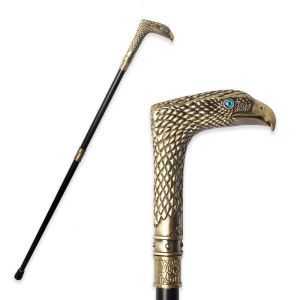 Bronze Eagle-Head Walking Stick Cane for Men Fashionable Elegant Decorative Hand Cane Vintage Style Party Accessory