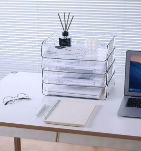 Premium File Document Letter Paper Tray Sorter Collection File Desk Organizer Rack Stackable Document Tray Holder for Office Stationery Rak Simpanan Kertas Rak Buku
