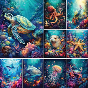 Jigsaw Puzzle for Adults 1000Pieces Dolphin Turtle Jellyfish Underwater Scenery Paper Puzzle Home Wall Decoration Gift Idea