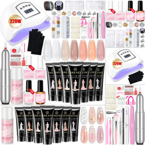 Bộ Dụng Cụ Làm Móng Poly Gel Đa Năng 7 Màu Saviland Kèm Đèn UV Máy Khoan Móng Và Dung Dịch Chống Trơn Trượt Dành Cho Làm Móng Tại Nhà Và Tự Làm Tại Salon