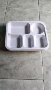 Khay 5 phần - KH53 nhựa melamin kích thước 295 - 245 - 4 cm nặng 400 gam không nắp đựng cơm cho học sinh