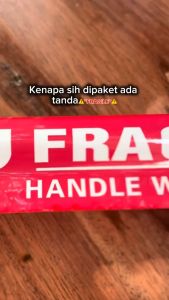 ECER LAKBAN FRAGILE JANGAN DI BANTING [MERAH]