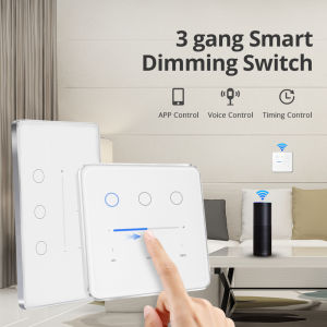 Zemismart Zigbee 3Gang Dimmer Switch Neutral Light Interruptor Tuya Smart Life App Timer Dimer ControlAlexa/Google Voice controlTuya Zigbee Hub Need