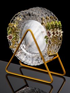 Creative European Enamel Crystal Glass Tray